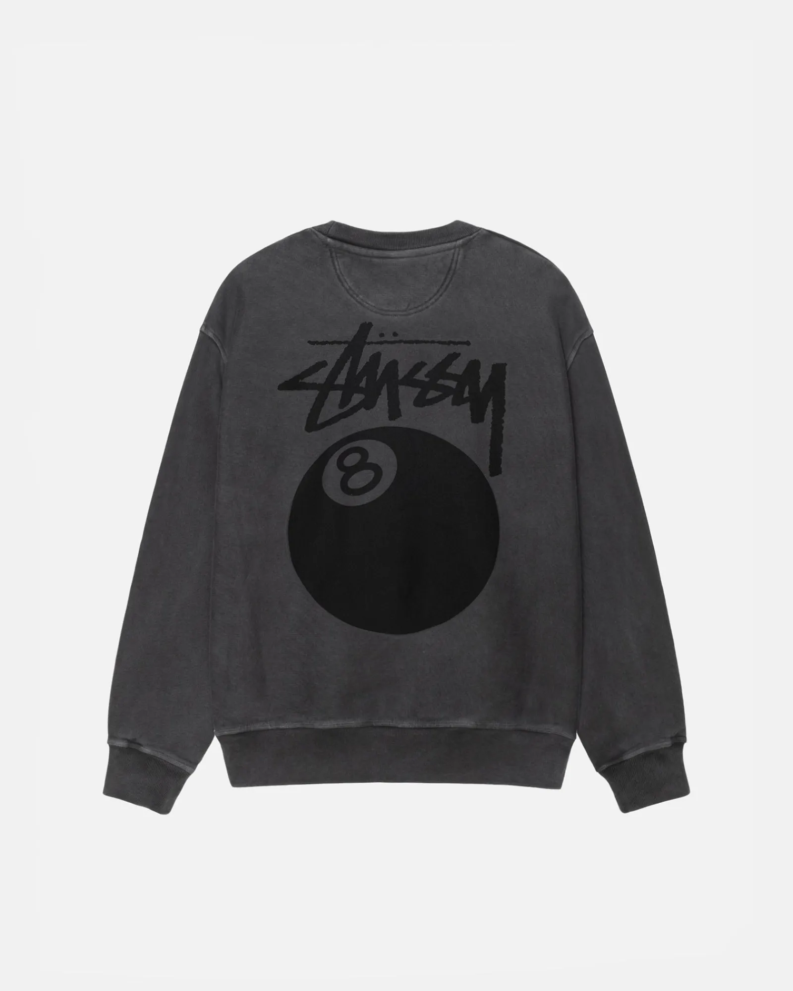 Crews>Stüssy 8 BALL CREW PIGMENT DYED Black