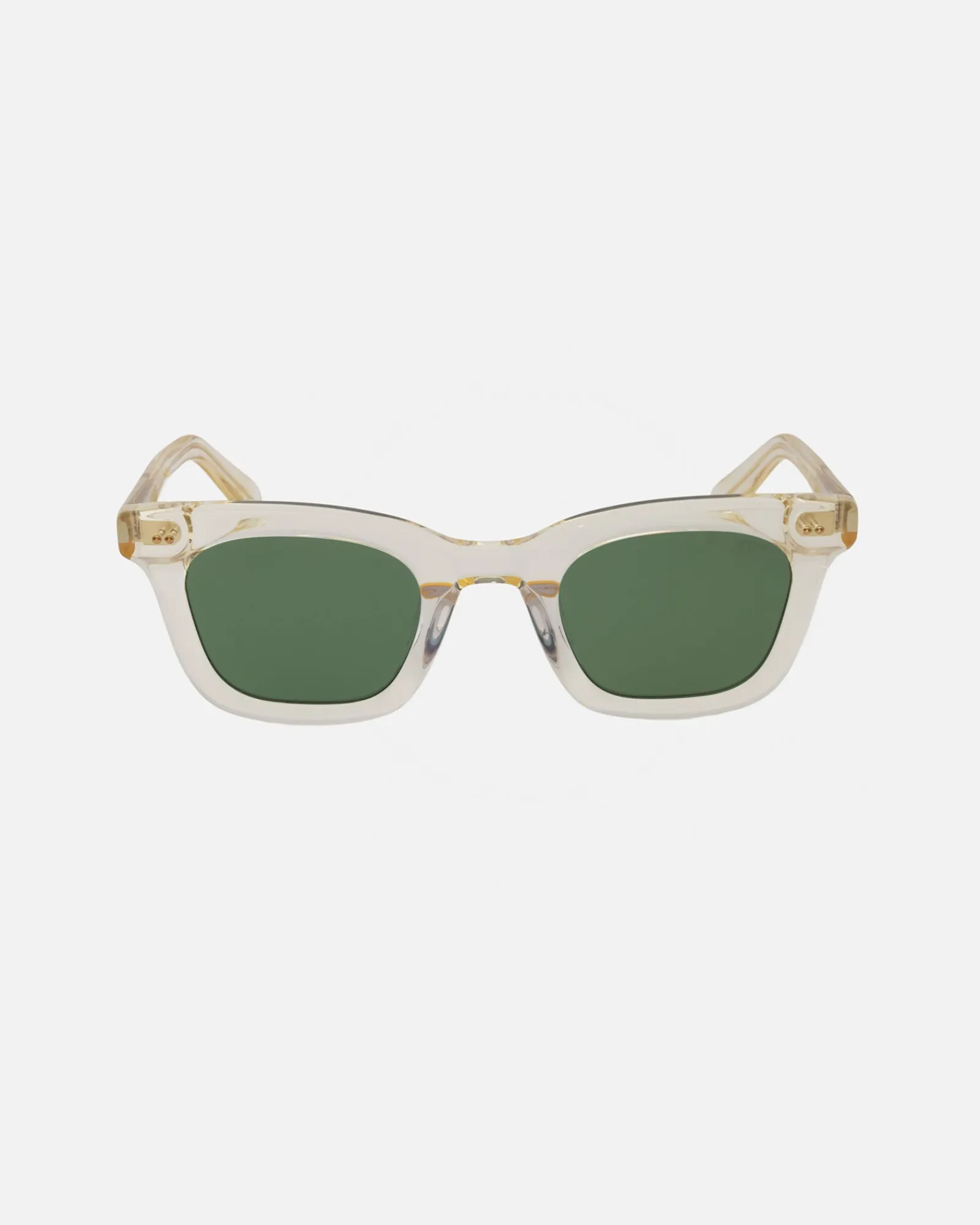 Accessories|Eyegear>Stüssy ACE SUNGLASSES Bone / Green Lens