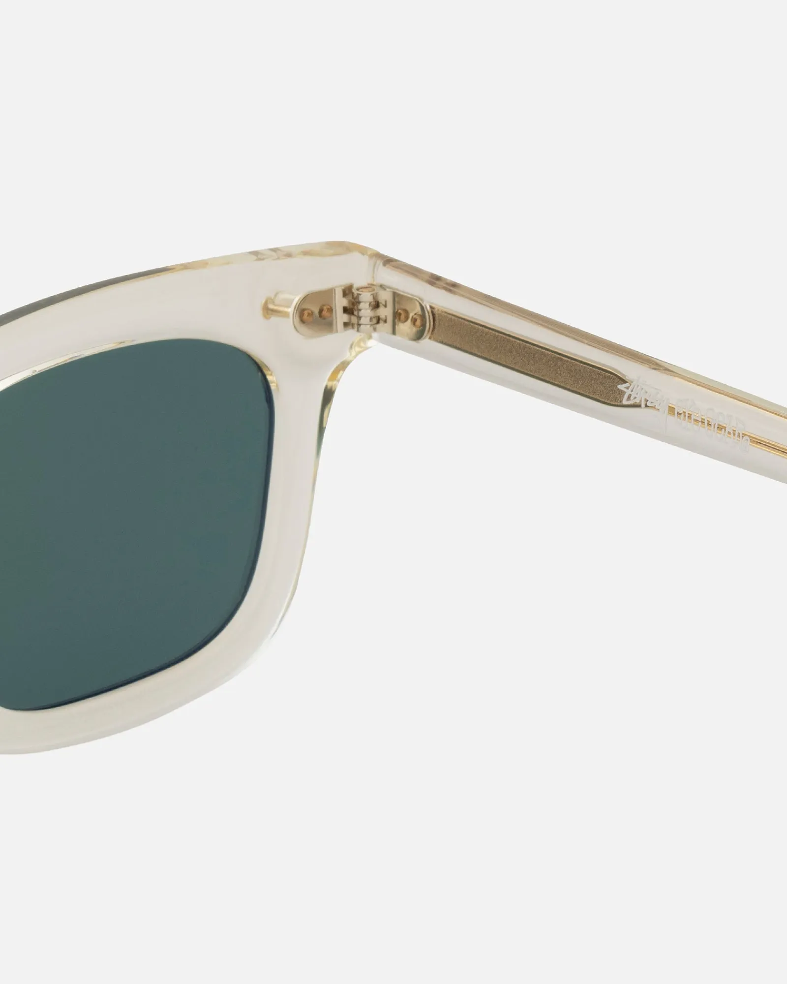 Accessories|Eyegear>Stüssy ACE SUNGLASSES Bone / Green Lens