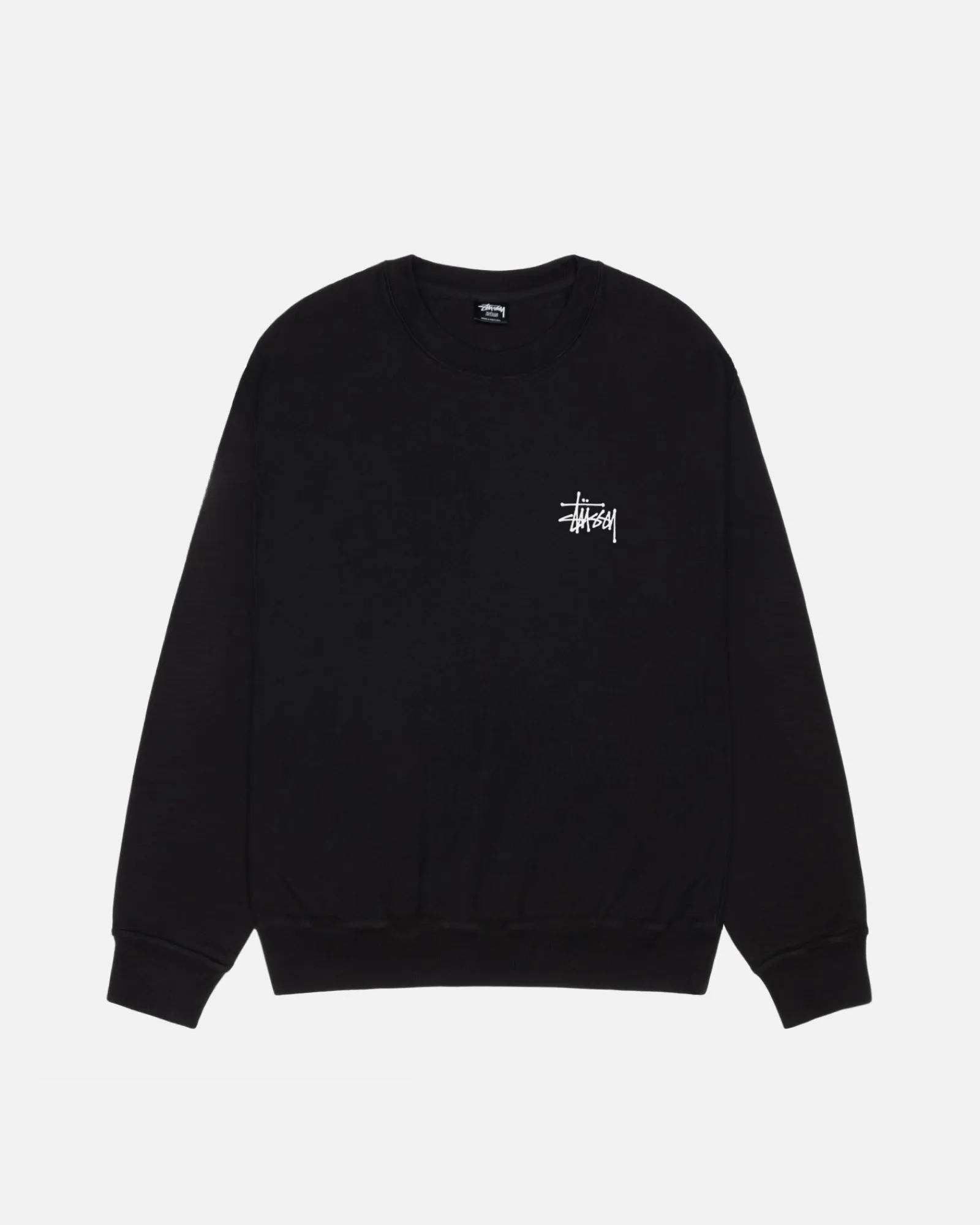Crews>Stüssy BASIC STÜSSY CREW PIGMENT DYED Black