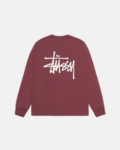Tees>Stüssy BASIC STÜSSY LS TEE Oxblood