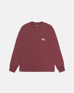 Tees>Stüssy BASIC STÜSSY LS TEE Oxblood