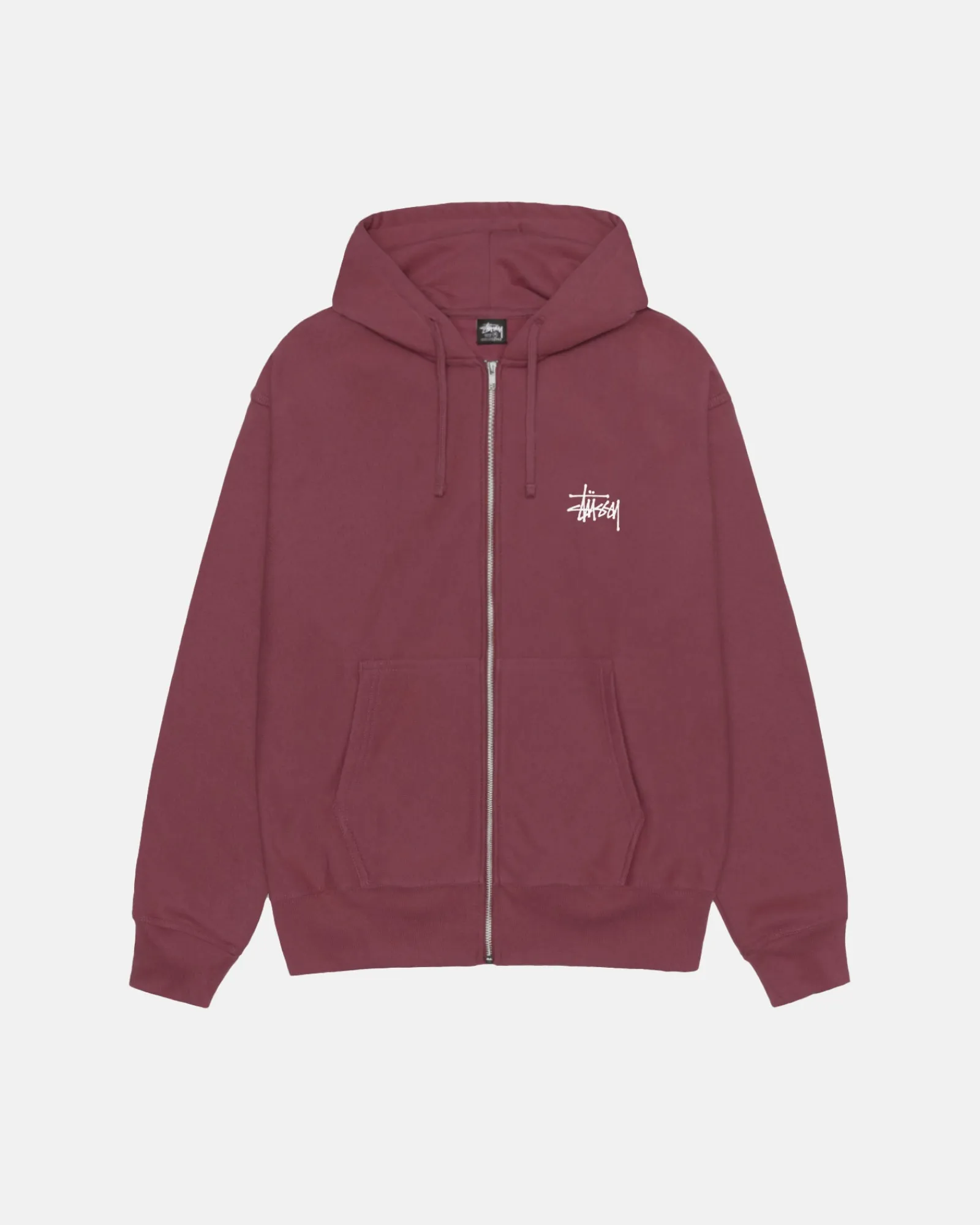 Hoodies>Stüssy BASIC STÜSSY ZIP HOODIE Oxblood