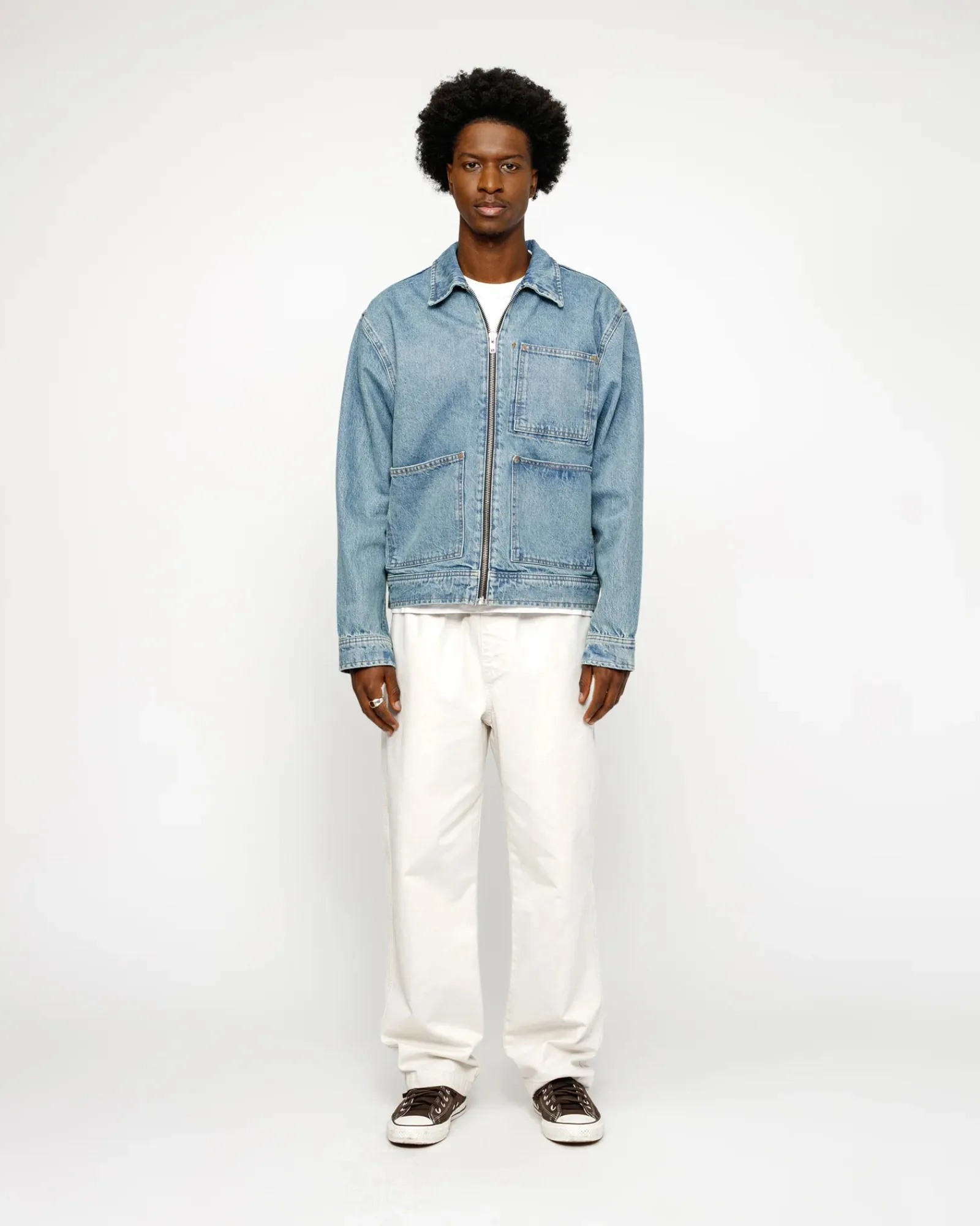 Pants>Stüssy BEACH PANT BRUSHED COTTON Bone
