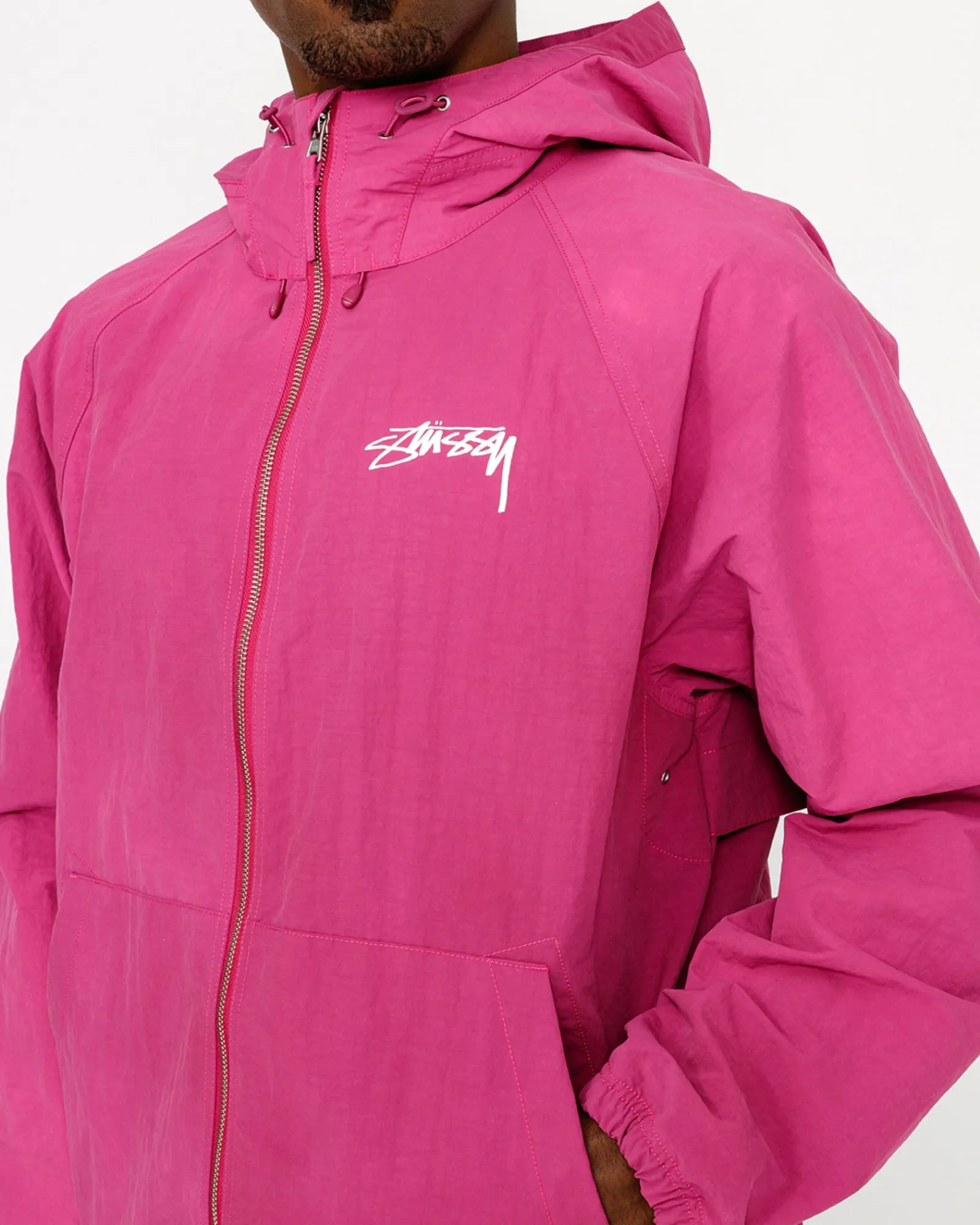 Outerwear>Stüssy BEACH SHELL WAVE DYE Berry