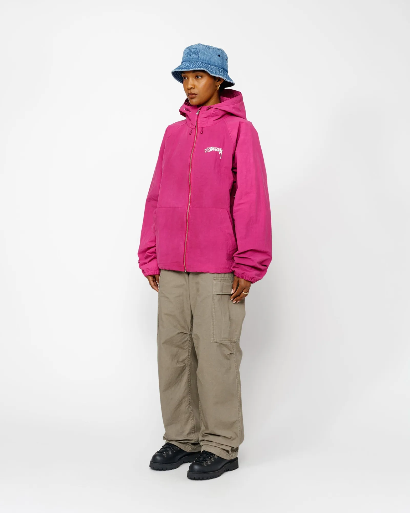 Outerwear>Stüssy BEACH SHELL WAVE DYE Berry
