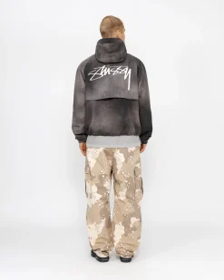 Outerwear>Stüssy BEACH SHELL WAVE DYE Black