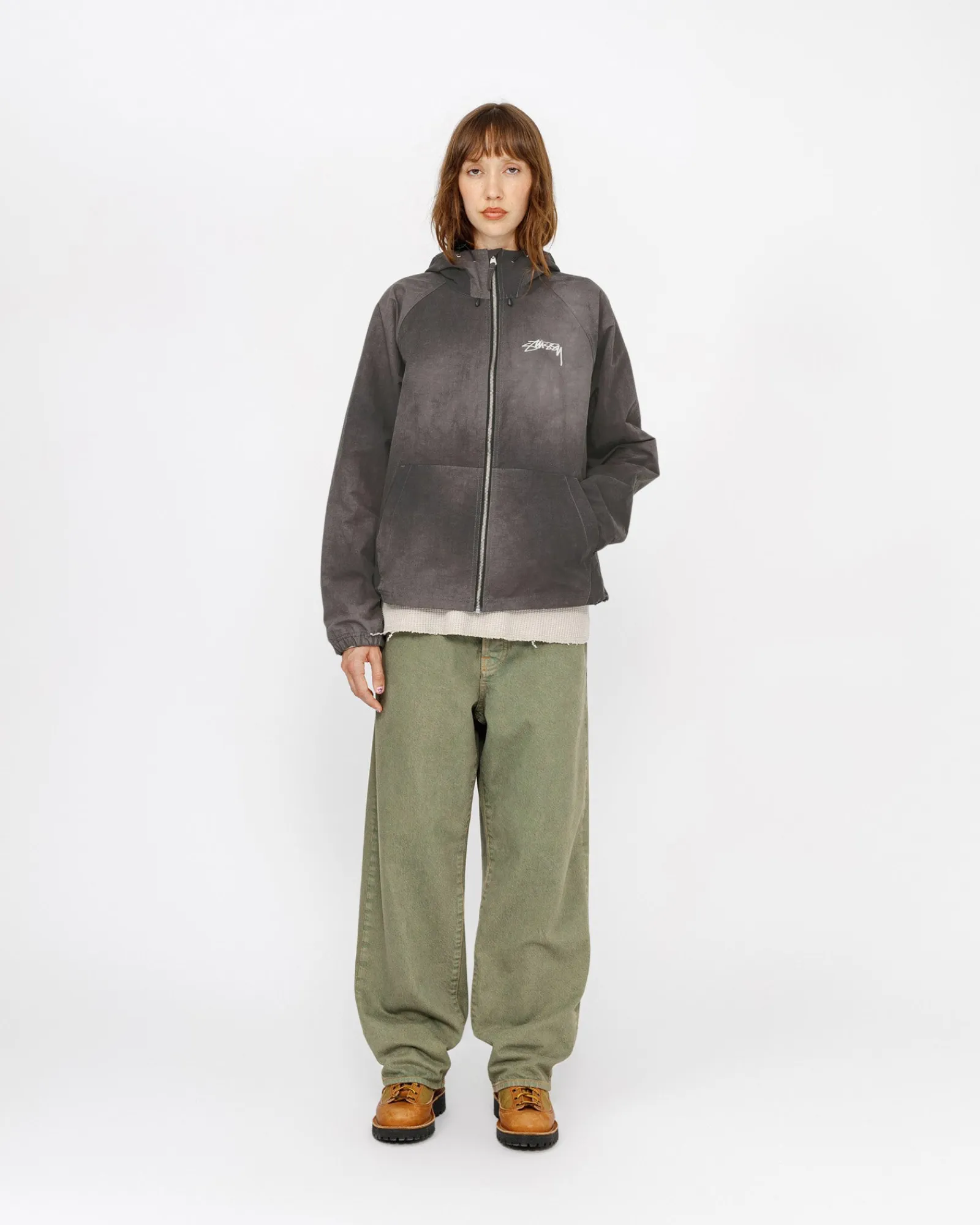 Outerwear>Stüssy BEACH SHELL WAVE DYE Black