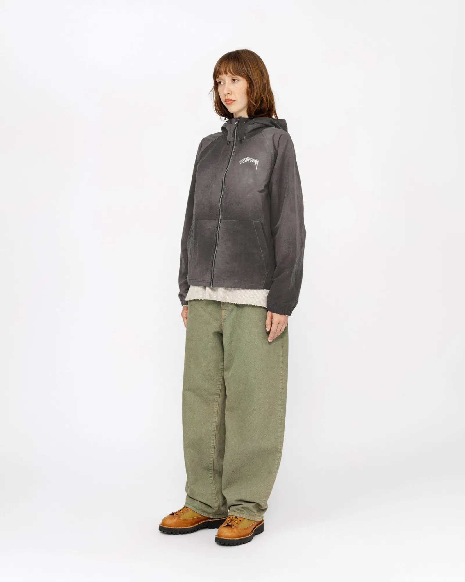 Outerwear>Stüssy BEACH SHELL WAVE DYE Black