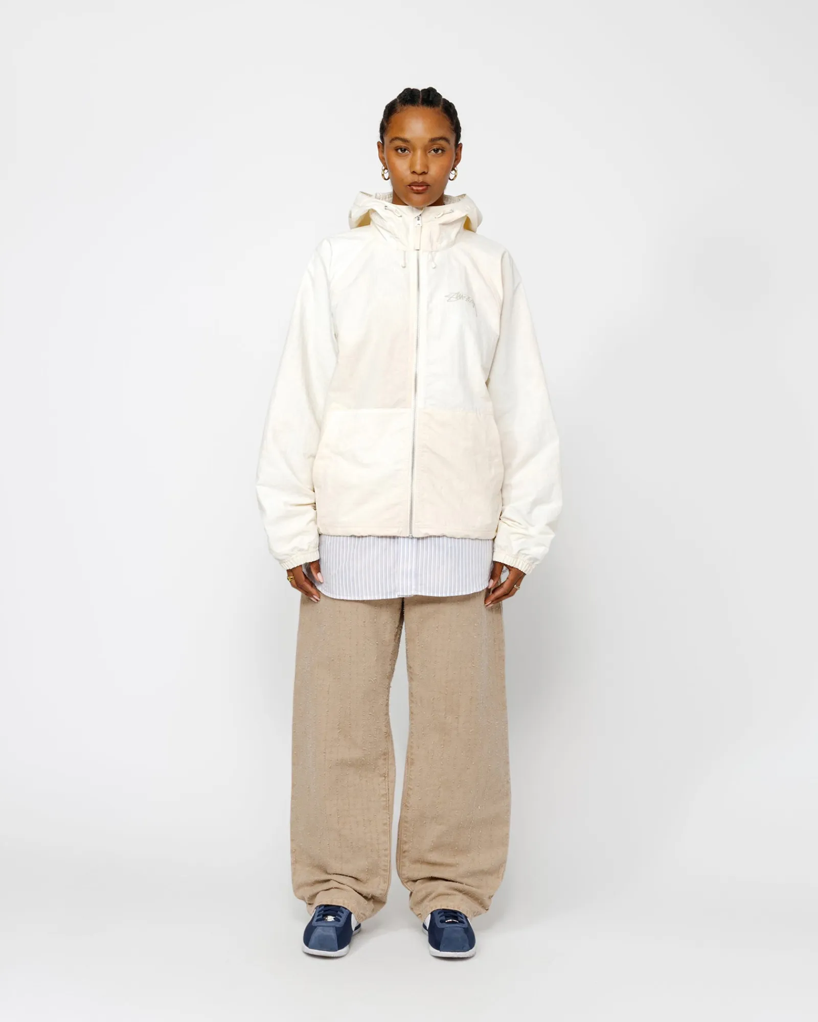 Outerwear>Stüssy BEACH SHELL WAVE DYE Bone