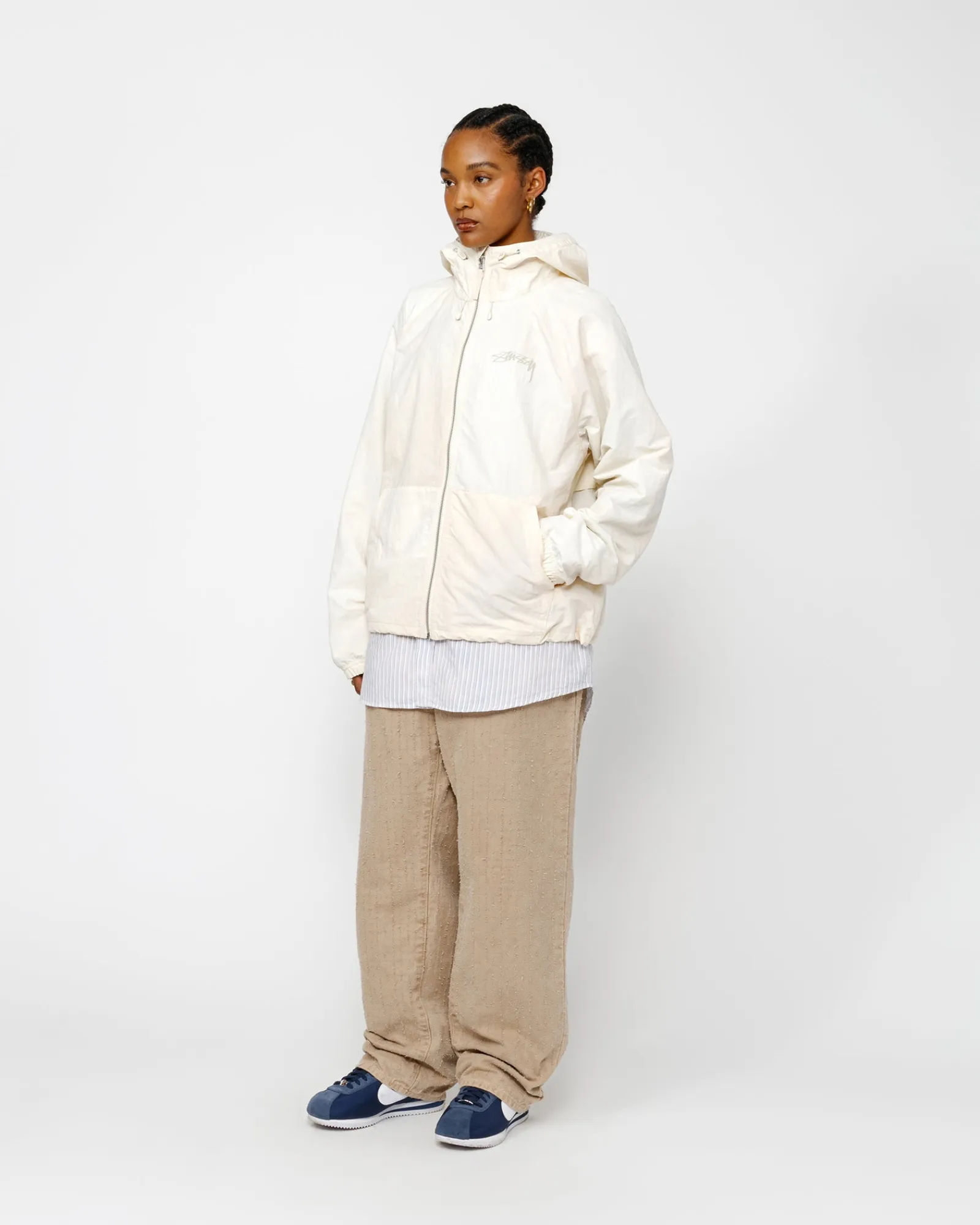 Outerwear>Stüssy BEACH SHELL WAVE DYE Bone