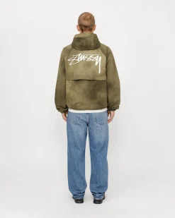 Outerwear>Stüssy BEACH SHELL WAVE DYE Forest Green