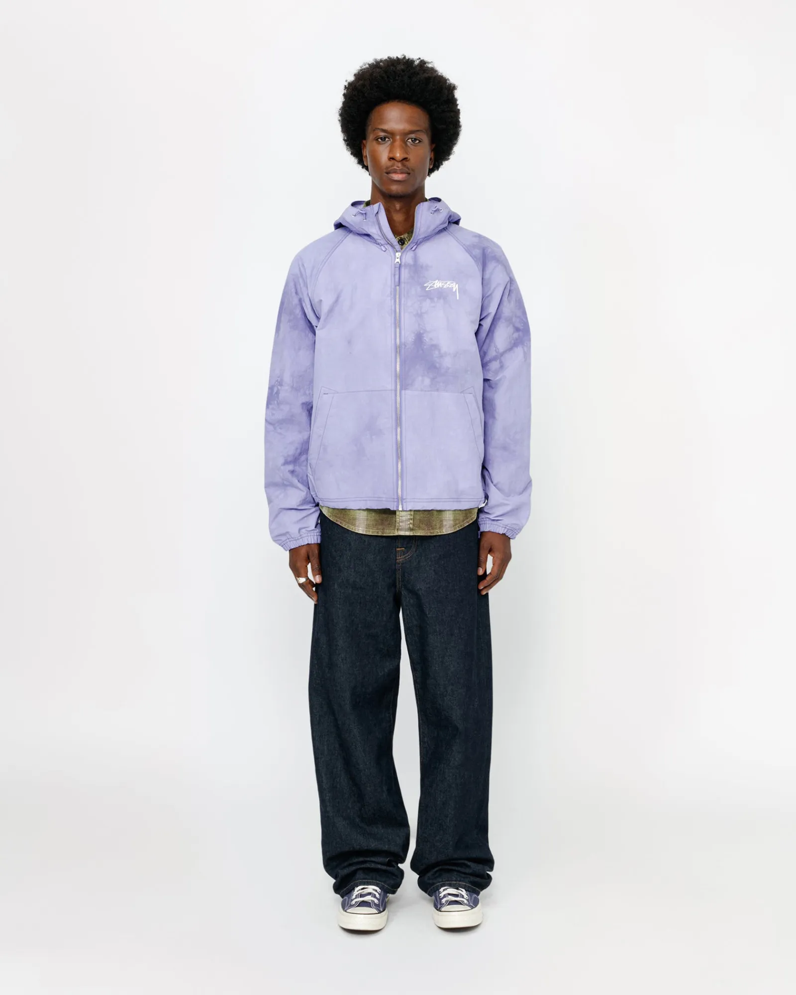 Outerwear>Stüssy BEACH SHELL WAVE DYE Lilac