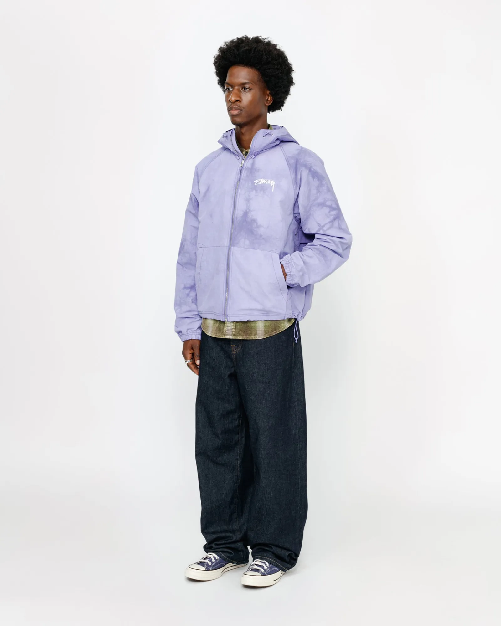 Outerwear>Stüssy BEACH SHELL WAVE DYE Lilac