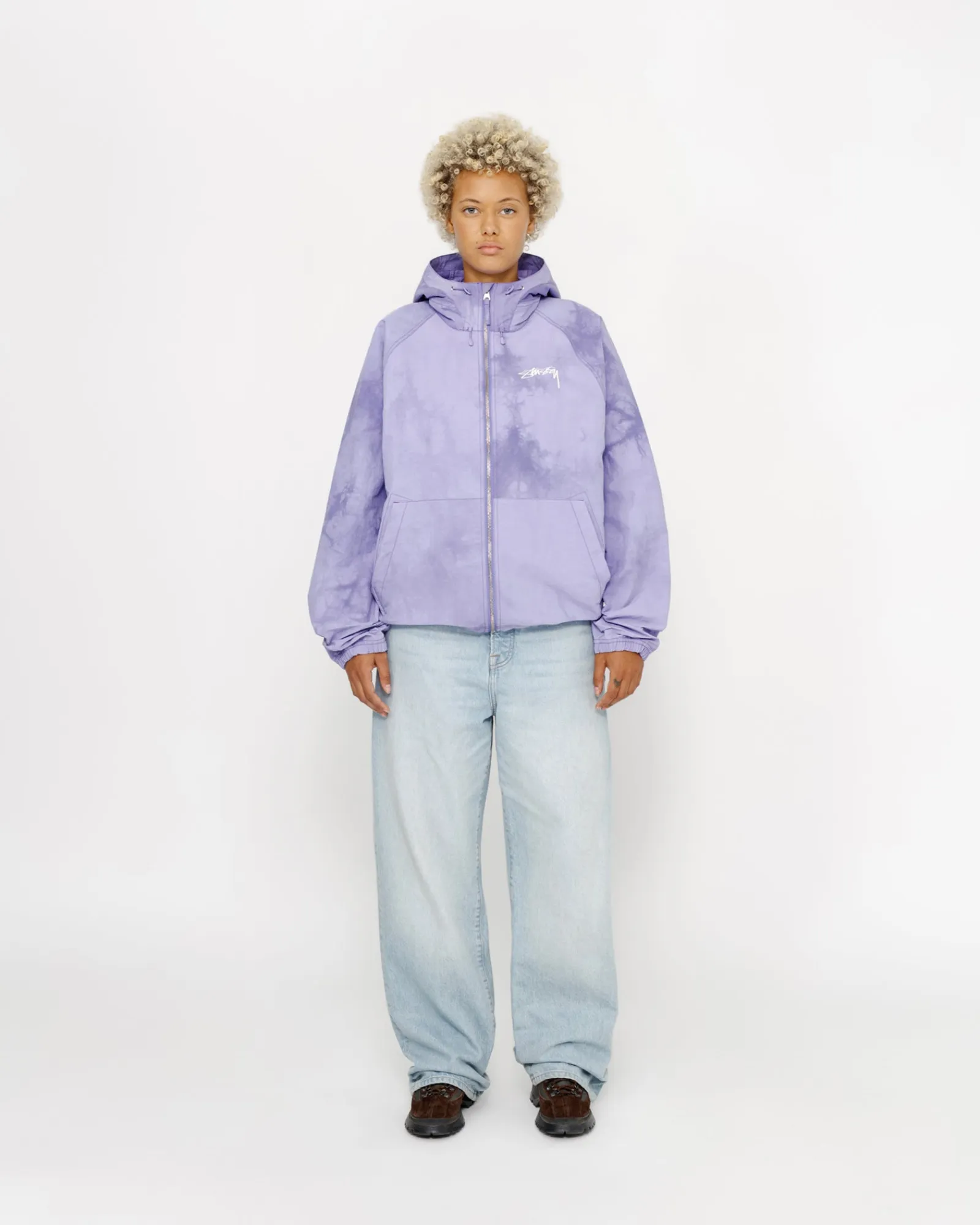 Outerwear>Stüssy BEACH SHELL WAVE DYE Lilac