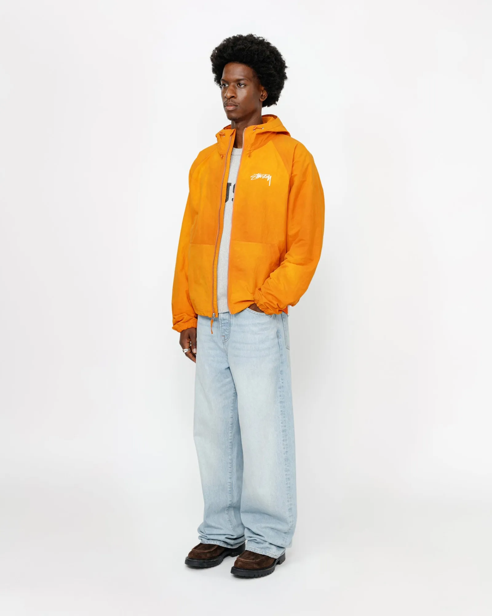 Outerwear>Stüssy BEACH SHELL WAVE DYE Orange