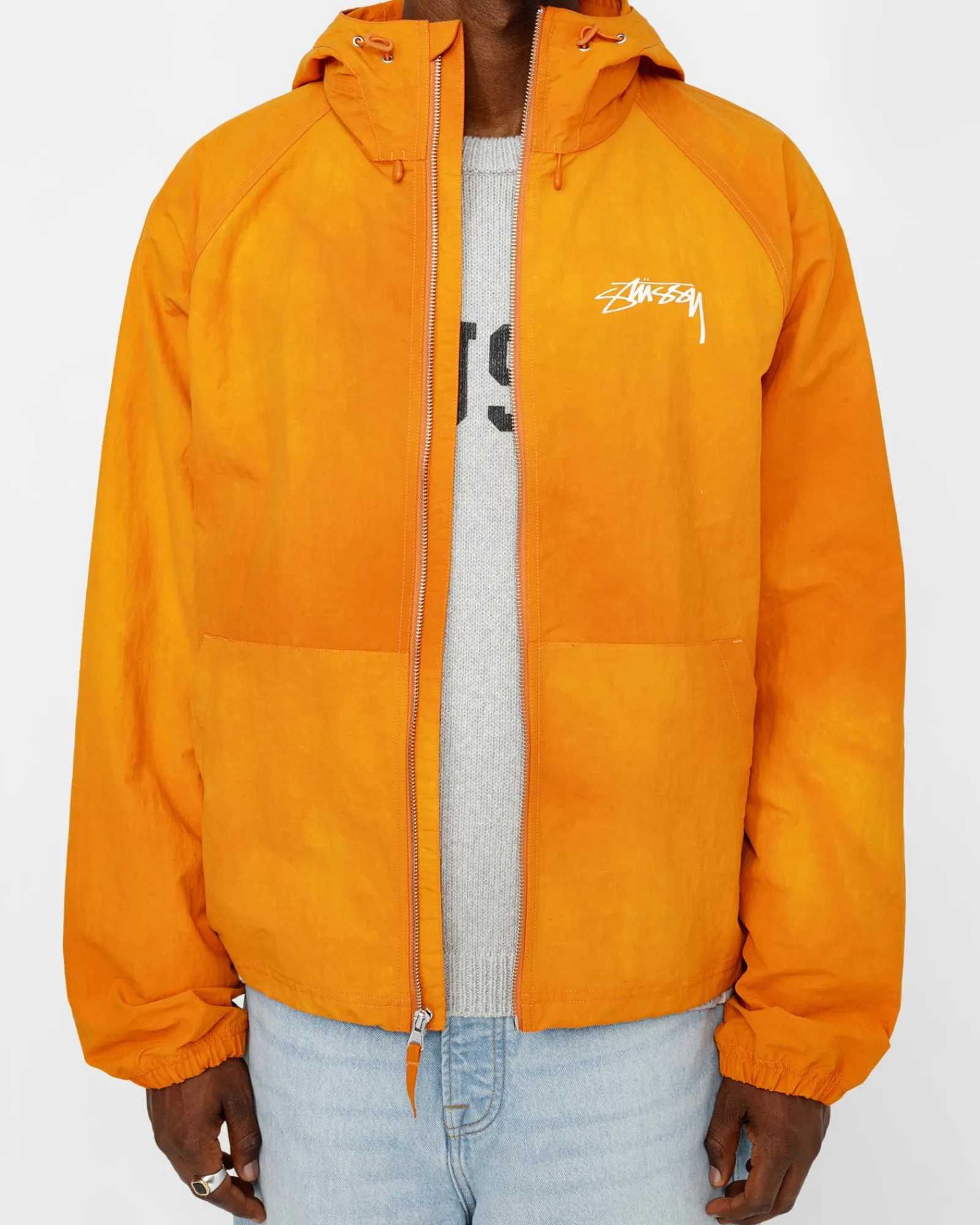 Outerwear>Stüssy BEACH SHELL WAVE DYE Orange