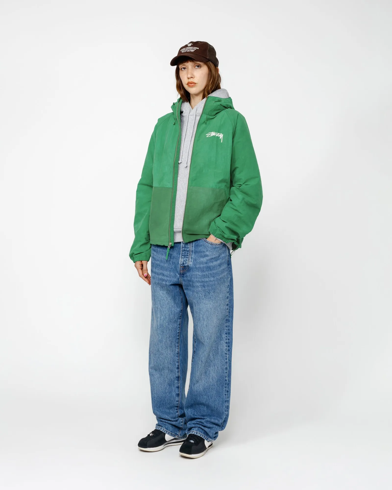 Outerwear>Stüssy BEACH SHELL WAVE DYE Pine