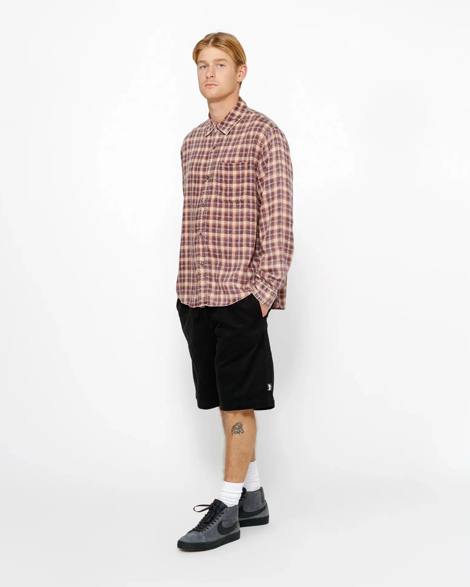 Shorts>Stüssy BEACH SHORT BRUSHED COTTON Black