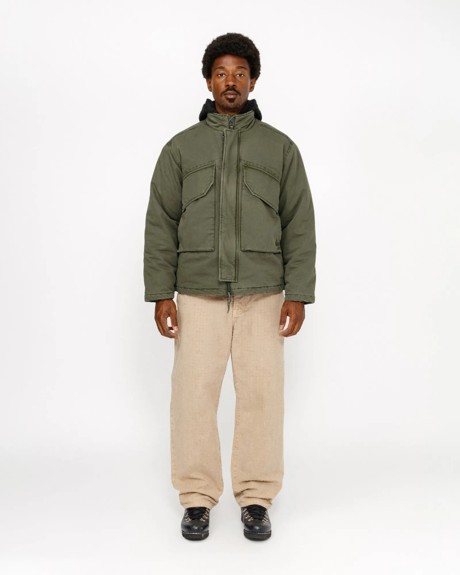Pants|Denim>Stüssy BIG OL' JEAN CANVAS NEEDLEPUNCH Khaki