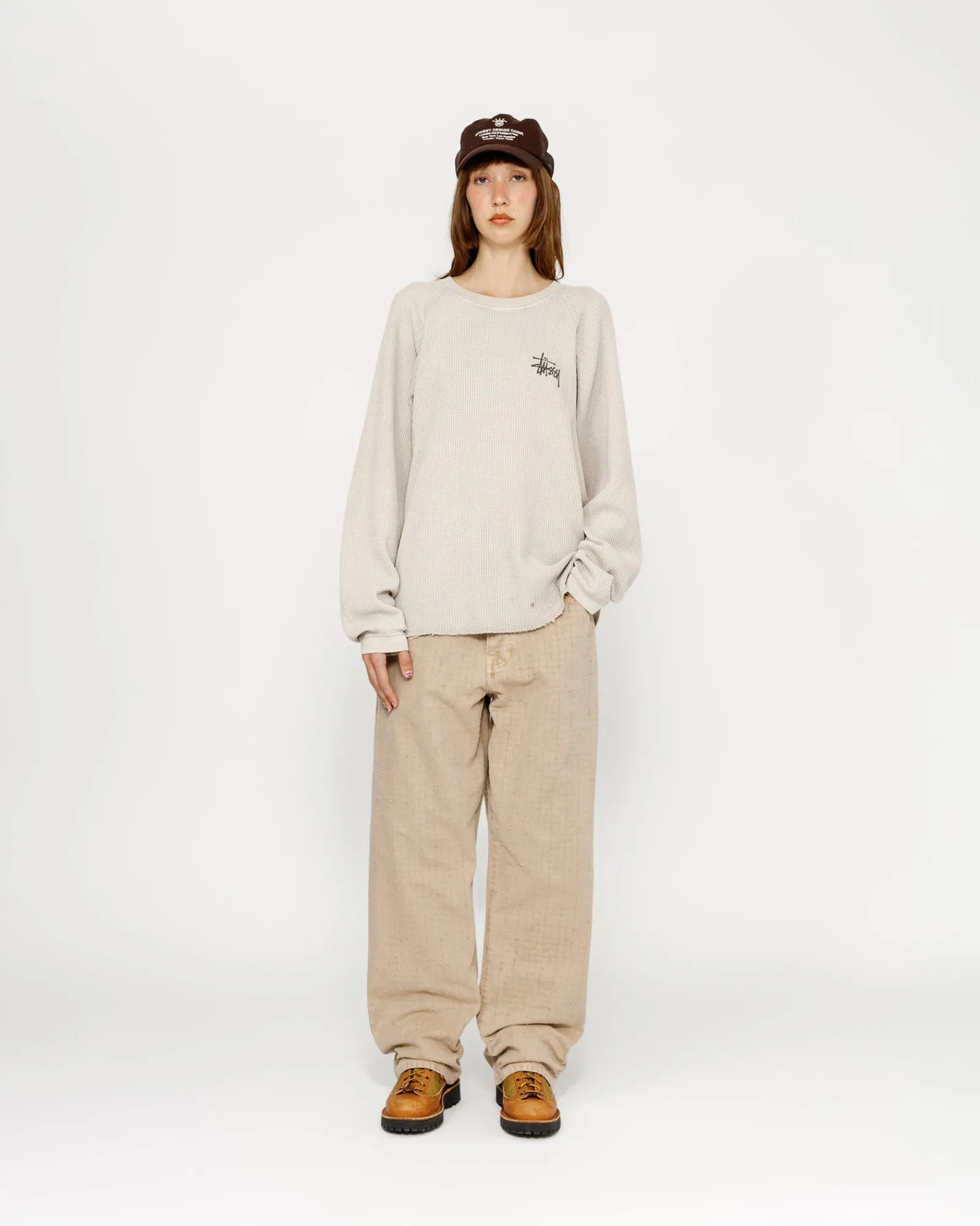 Pants|Denim>Stüssy BIG OL' JEAN CANVAS NEEDLEPUNCH Khaki