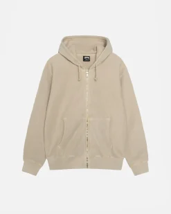 Hoodies>Stüssy BUANA ZIP HOODIE PIGMENT DYED Khaki