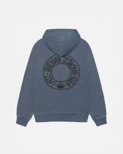 Hoodies>Stüssy BUANA ZIP HOODIE PIGMENT DYED Navy