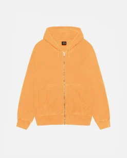 Hoodies>Stüssy BUANA ZIP HOODIE PIGMENT DYED Orange