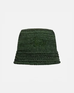 Headwear>Stüssy BUCKET HAT MARL KNIT Green