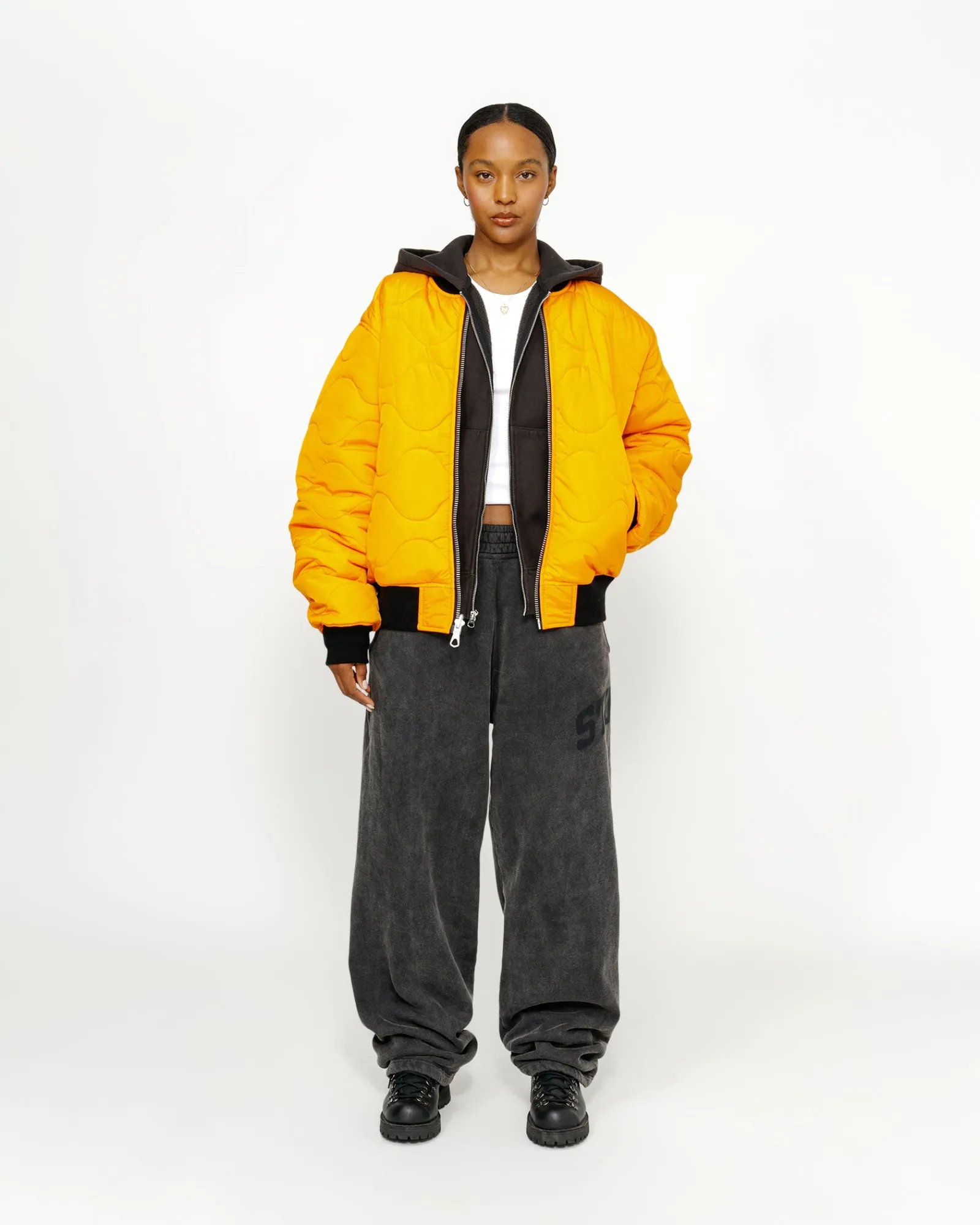 Outerwear>Stüssy BUILT REVERSIBLE BOMBER JACKET Black
