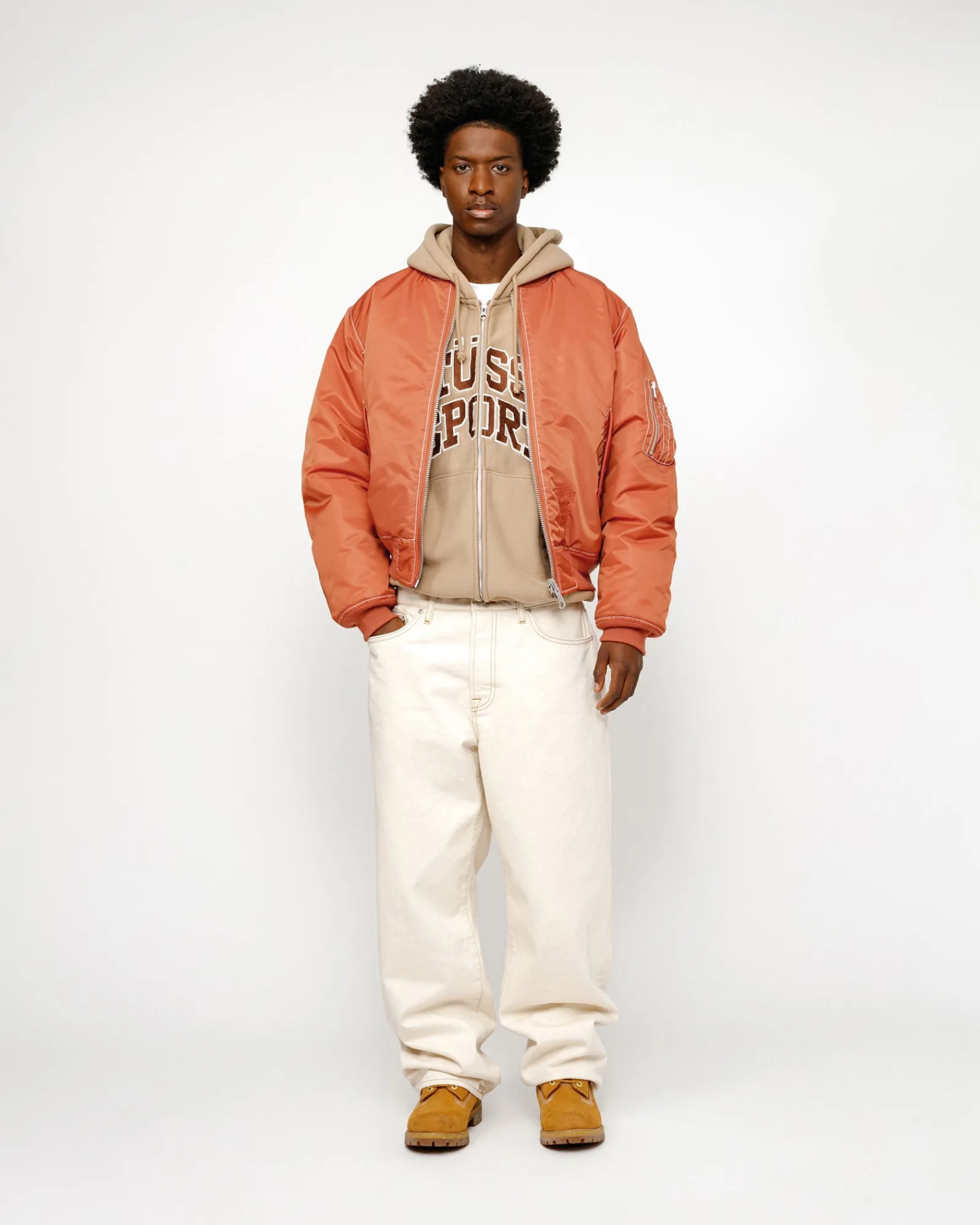 Outerwear>Stüssy BUILT REVERSIBLE BOMBER JACKET Brick