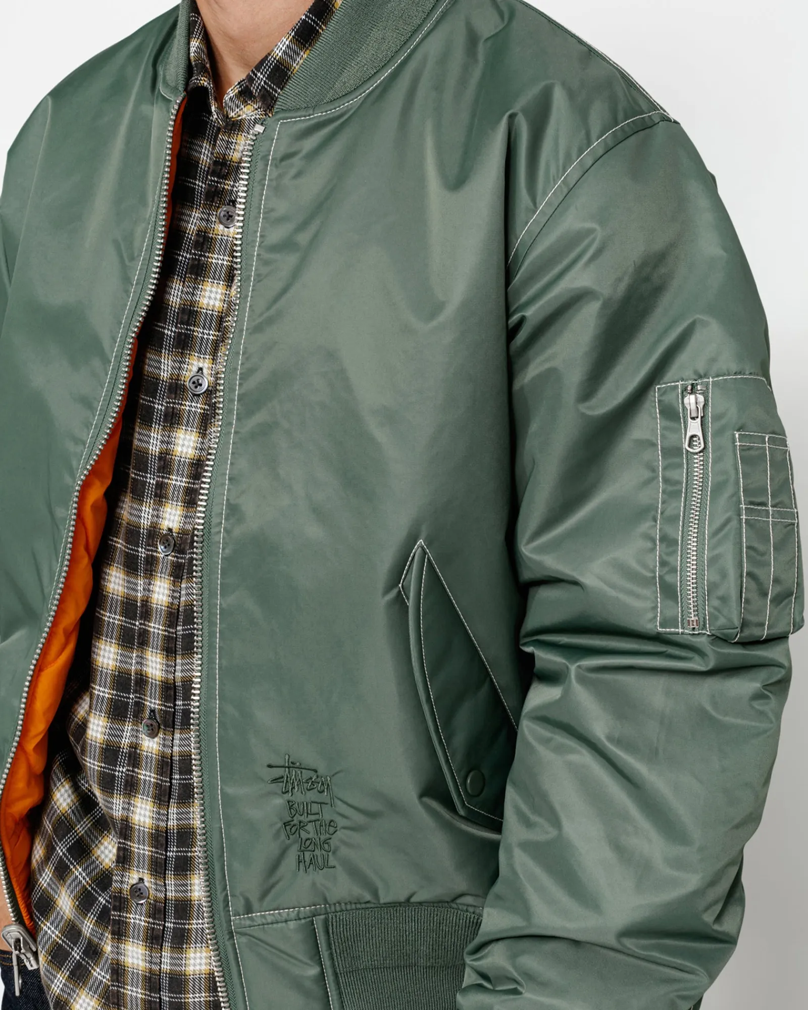 Outerwear>Stüssy BUILT REVERSIBLE BOMBER JACKET Green