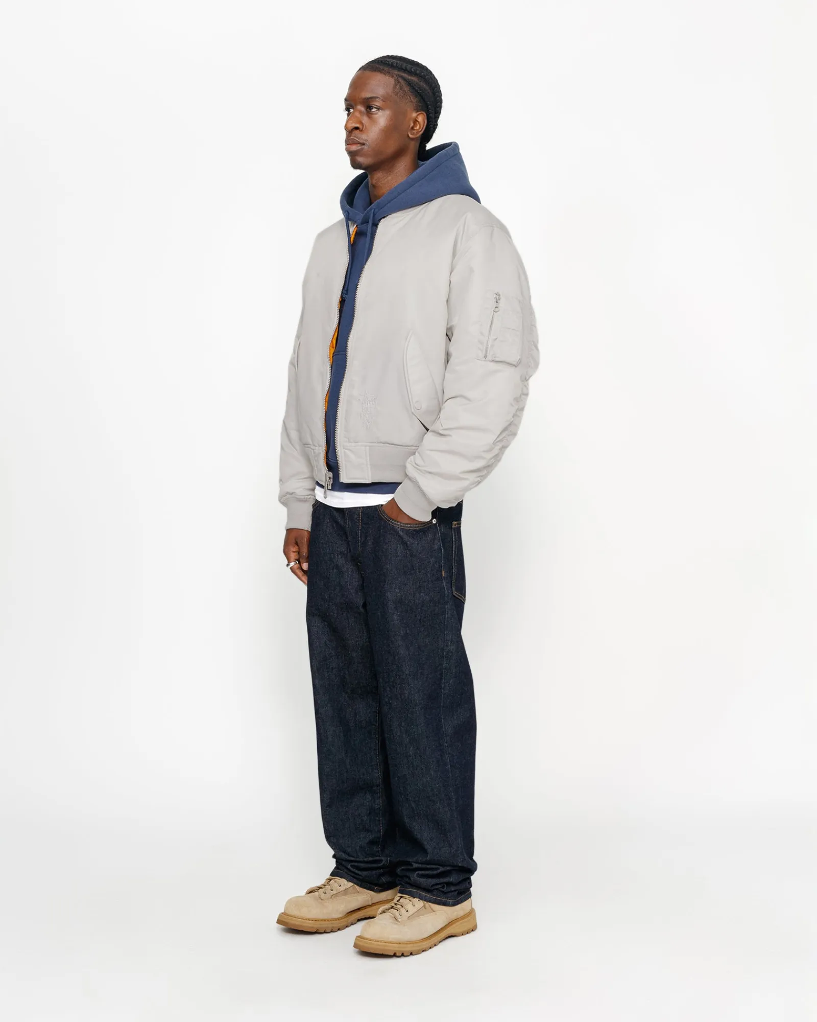 Outerwear>Stüssy BUILT REVERSIBLE BOMBER JACKET Grey