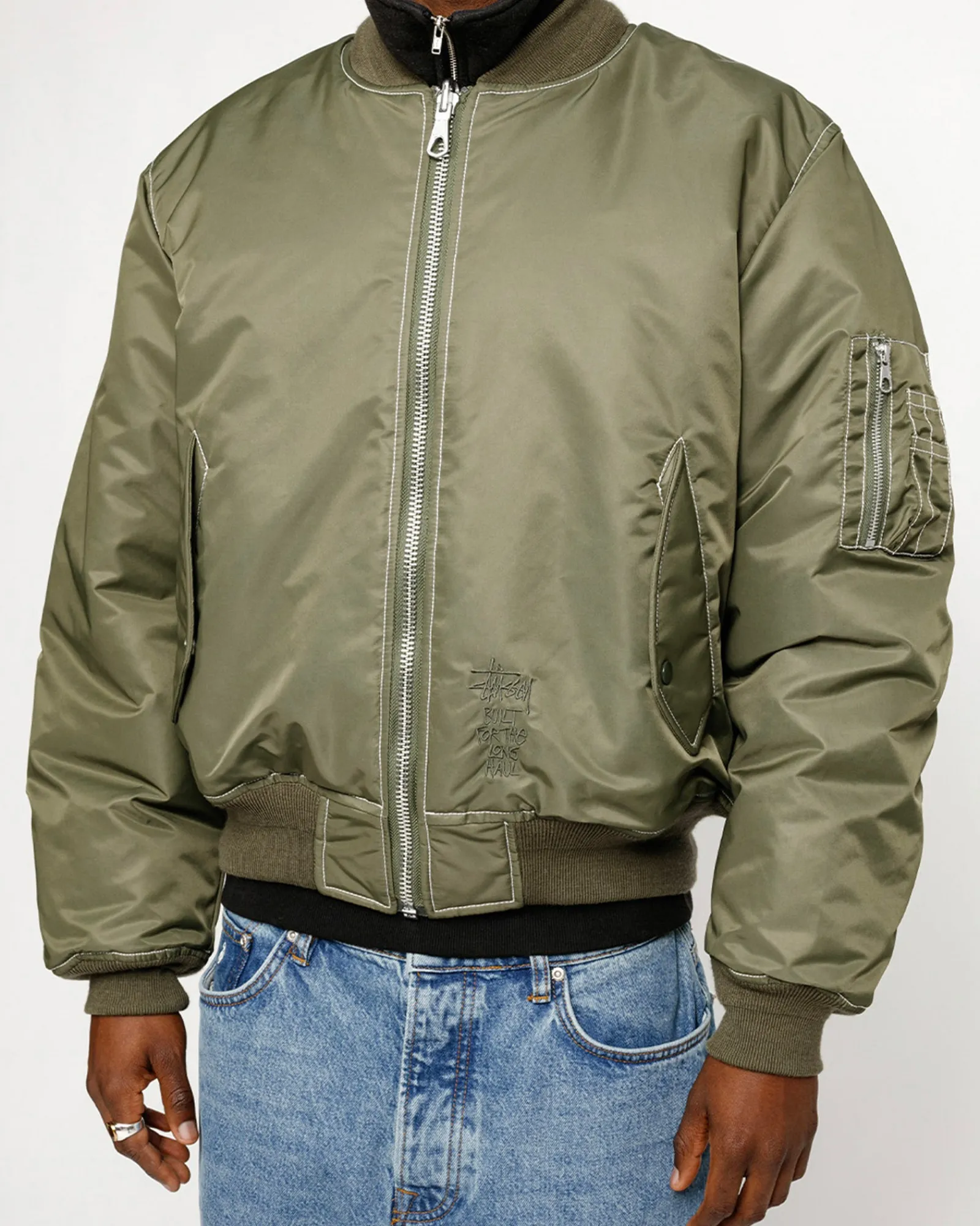 Outerwear>Stüssy BUILT REVERSIBLE BOMBER JACKET Olive