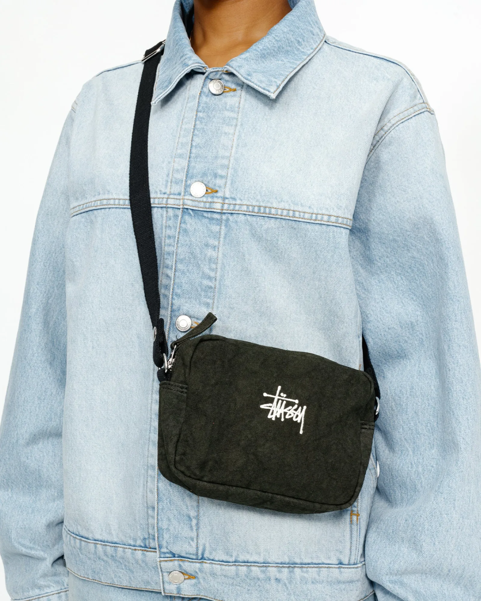 Accessories>Stüssy CANVAS SIDE POUCH Washed Black
