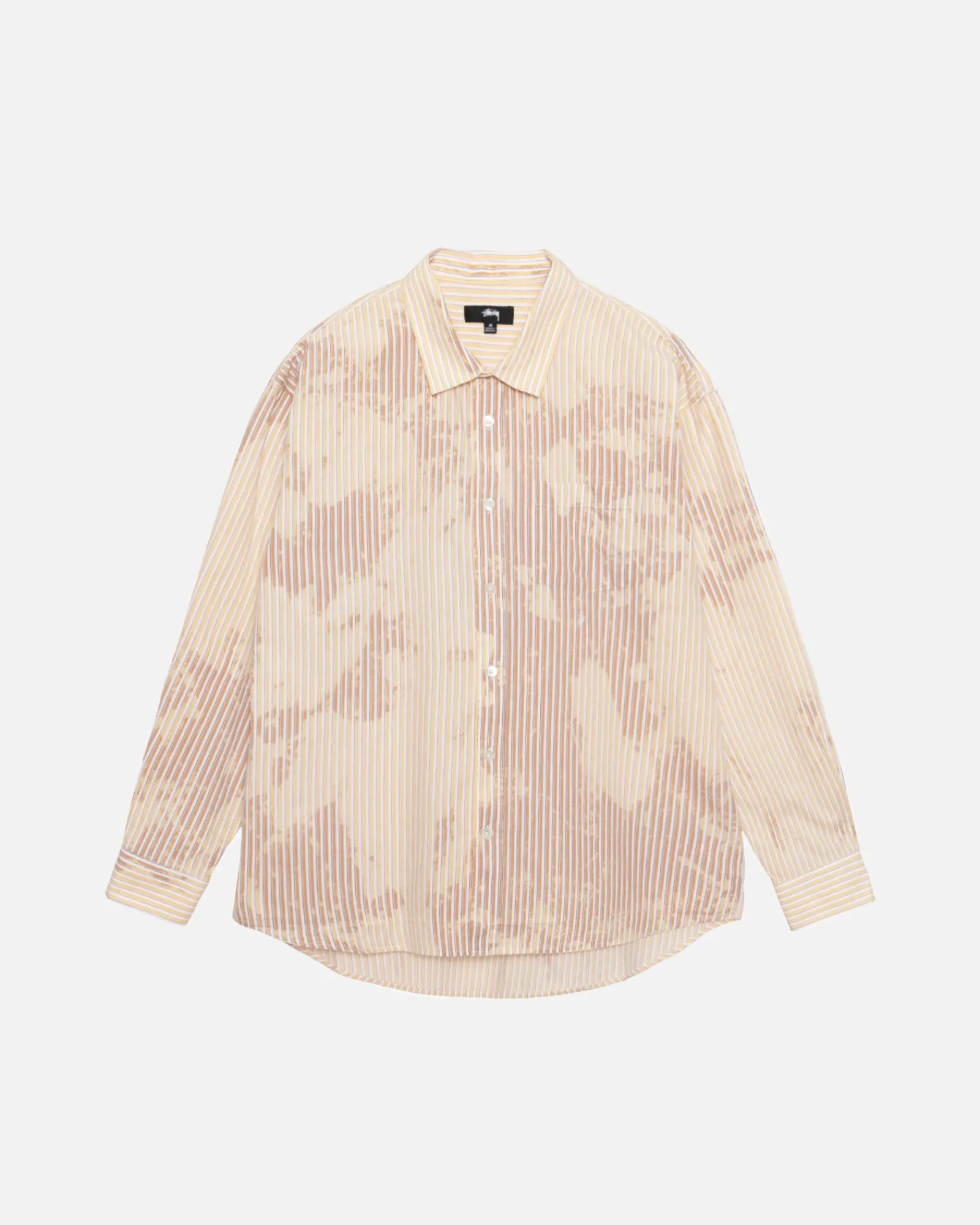 Shirts>Stüssy CLASSIC LS SHIRT BLEACHED POPLIN Tan