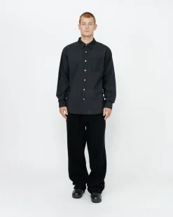 Shirts>Stüssy CLASSIC LS SHIRT SPRAYED Blue