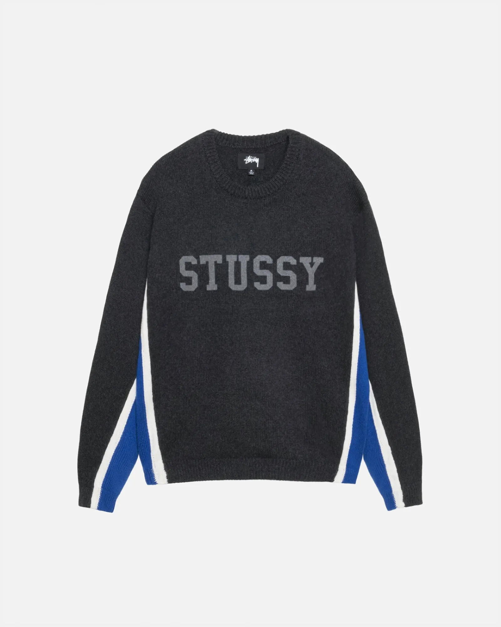 Knits>Stüssy CONTRAST STRIPE CREW Charcoal