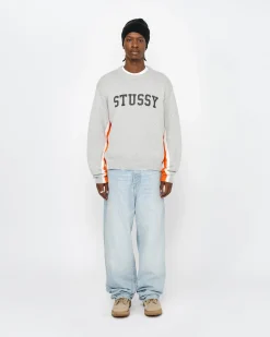 Knits>Stüssy CONTRAST STRIPE CREW Heather