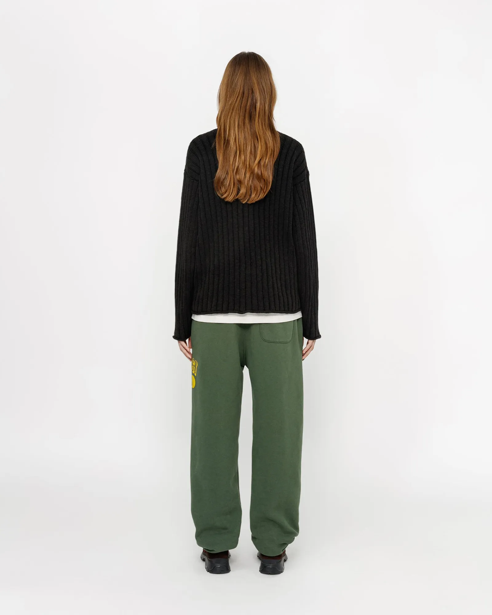 Knits>Stüssy COTTON SLUB RIB CREW Black