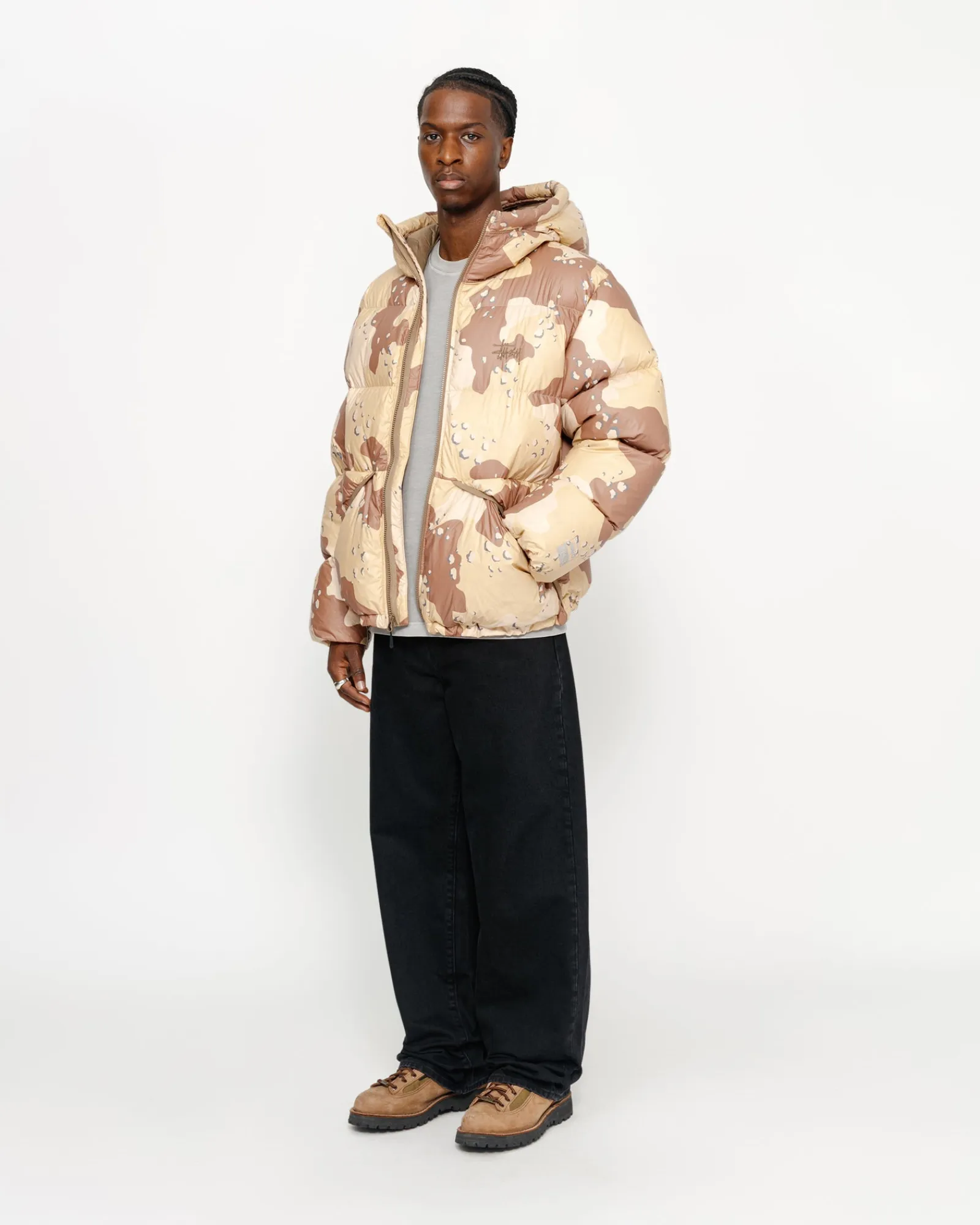 Outerwear>Stüssy DOWN PARKA CAMO RIPSTOP Khaki