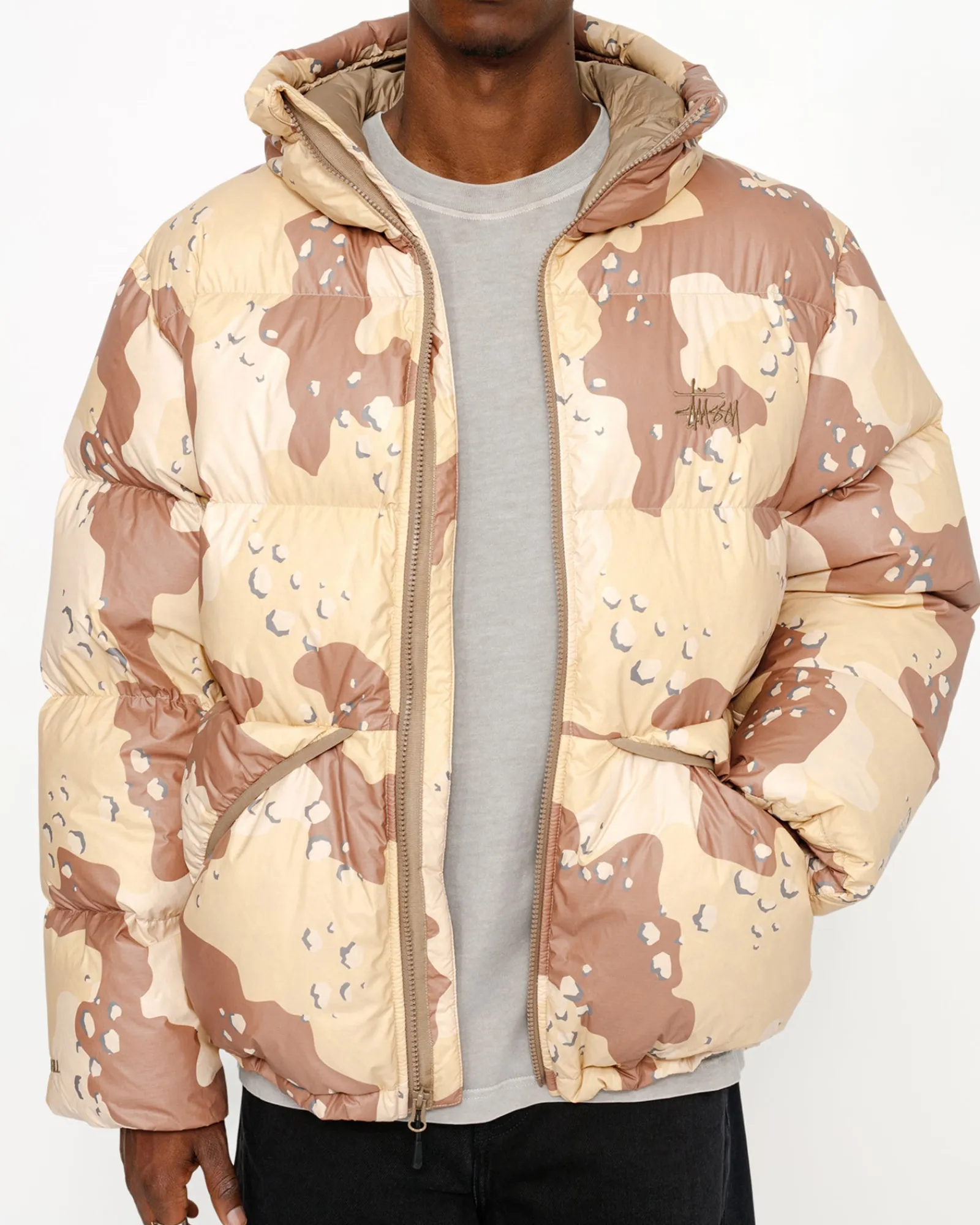 Outerwear>Stüssy DOWN PARKA CAMO RIPSTOP Khaki