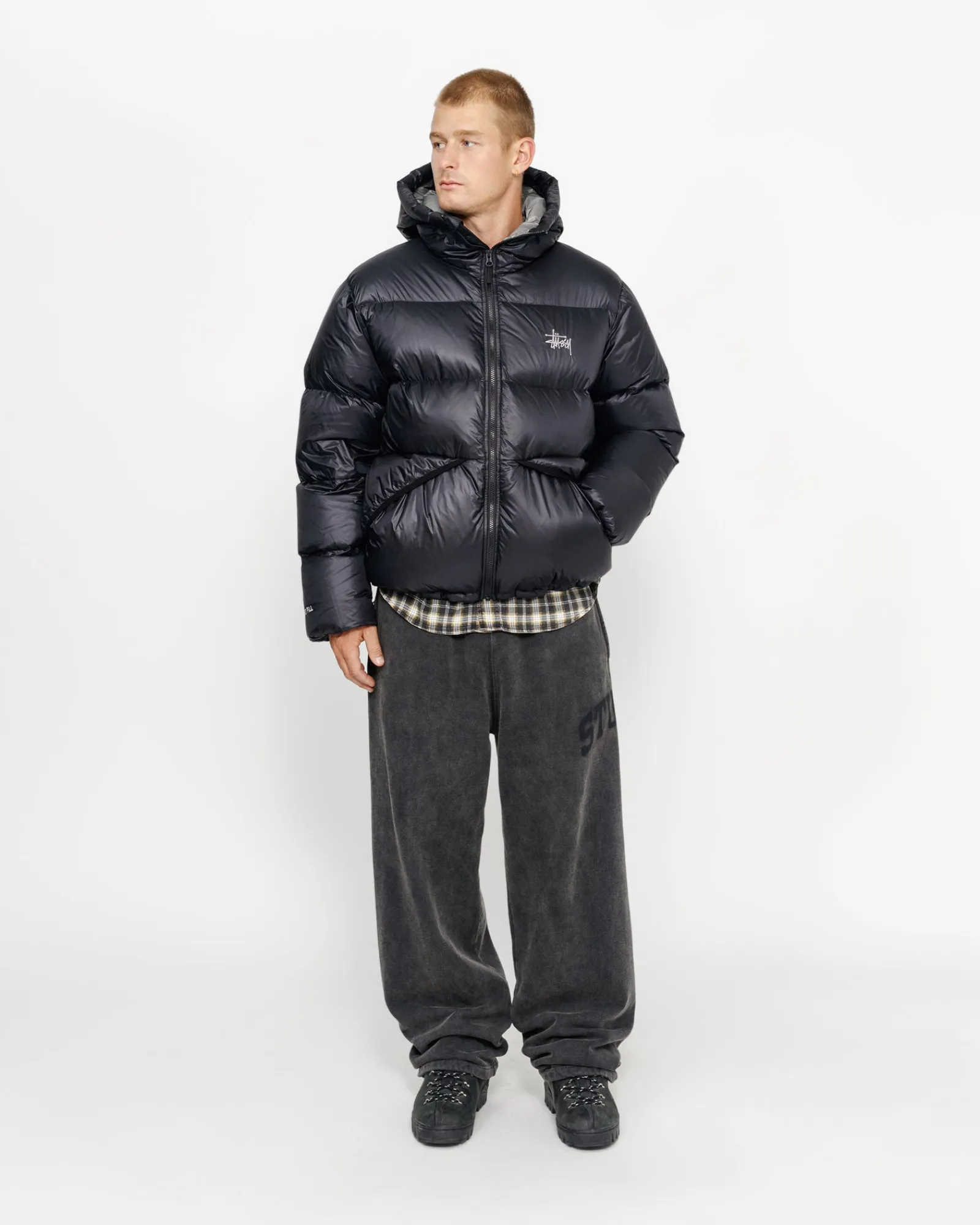 Outerwear>Stüssy DOWN PARKA MICRO RIPSTOP Phantom Black
