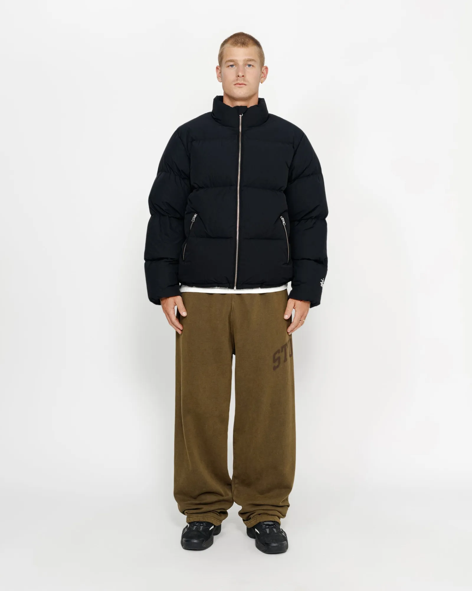 Outerwear>Stüssy DOWN PUFFER NYLON Black
