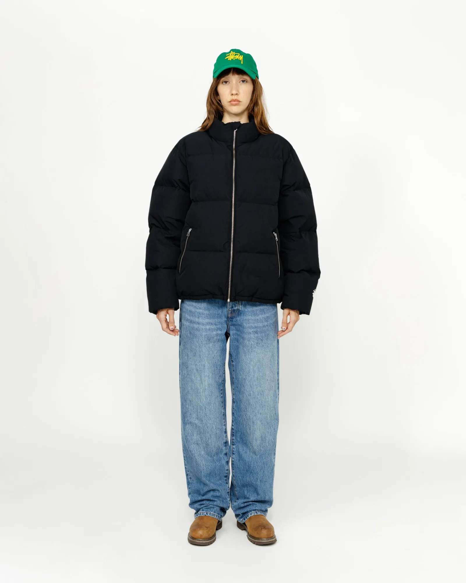 Outerwear>Stüssy DOWN PUFFER NYLON Black