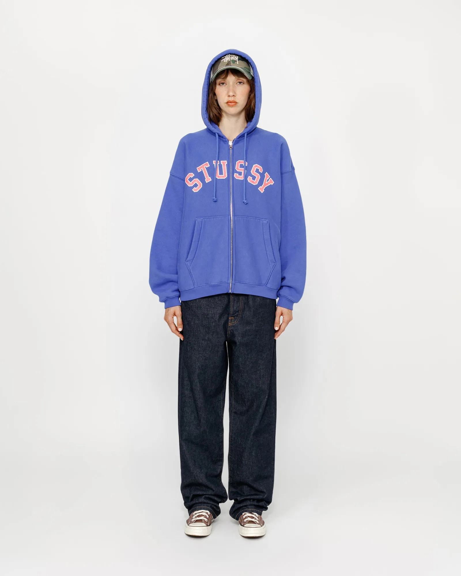 Hoodies>Stüssy FADED GRAPHIC ZIP HOODIE Purple