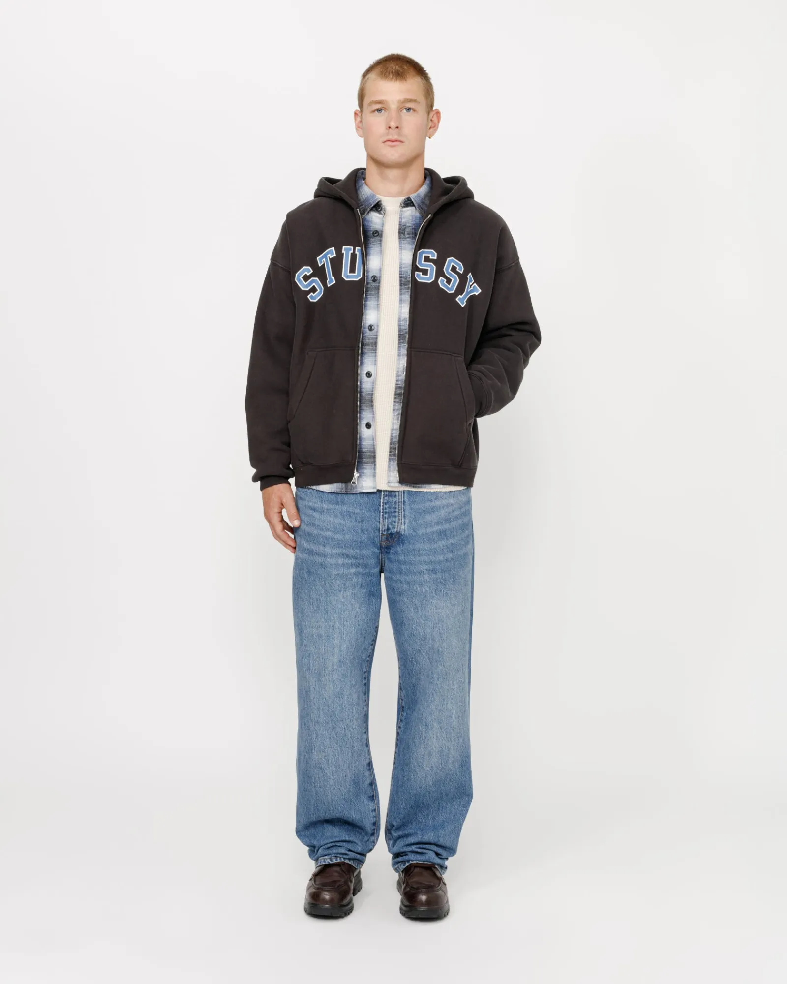 Hoodies>Stüssy FADED GRAPHIC ZIP HOODIE Washed Black