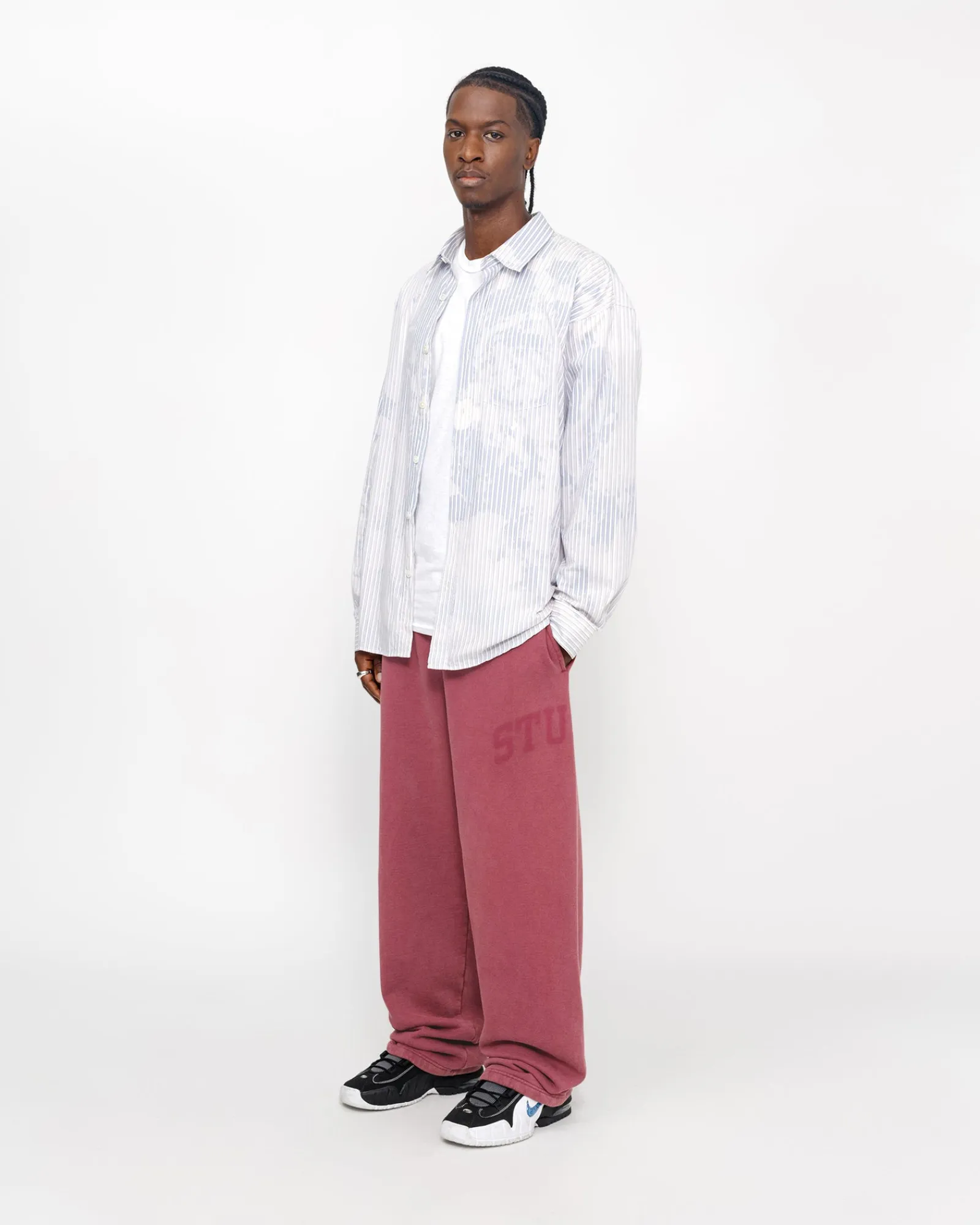 Pants>Stüssy FLEECE PANT FADED GRAPHIC Burgundy