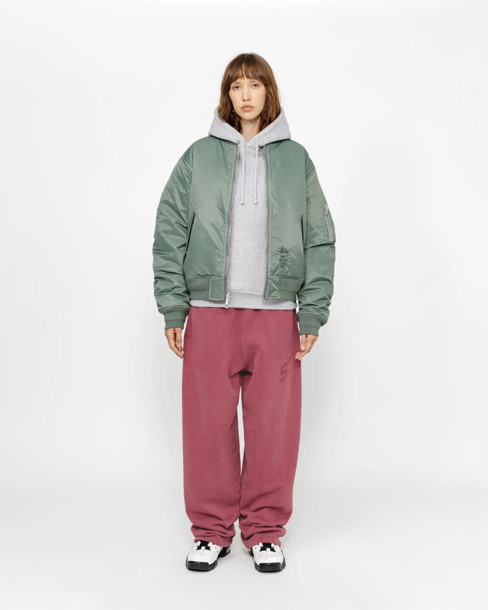 Pants>Stüssy FLEECE PANT FADED GRAPHIC Burgundy
