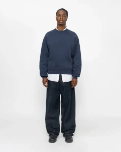 Crews>Stüssy FLEECE RAGLAN CREW Navy